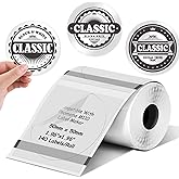 Round Circle Thermal Label Compatible with Phomemo M100/M110/M150/M221/M220/M120/M200/M250 Label Printer,1.96" x 1.96" 50x50 mm, 180 Labels/Roll, Black on Transparent