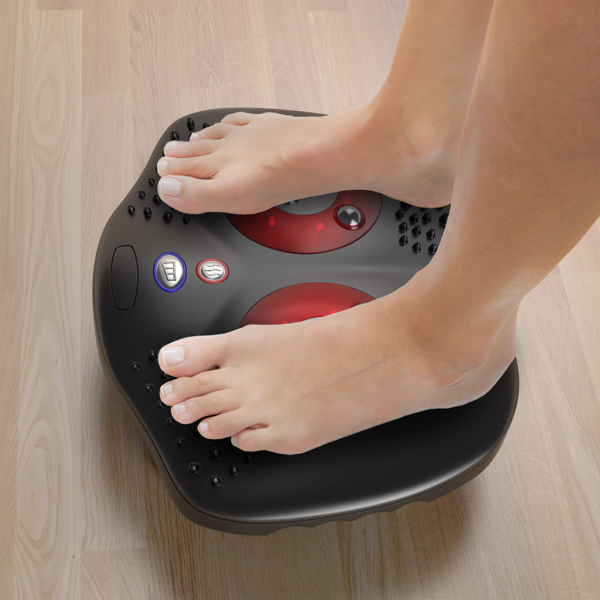 Gideon Shiatsu Foot Massager with Infrared Heat 8 Shiatsu Nodes with Special Reflexology Acupuncture Points for Heals and Toes - Helps Soothe and Relax Tired and Achy Feet