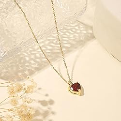 January Birthstone Necklace for Women, 14K Gold
