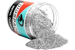 DIDSPADE 2oz Chrome 0.008" Small Silver Metal Flake Solvent Resisitant Glitter | Paint Metal Flake | Flake for Automotive Spray and Spray Painting | Glitter for Epoxy Resin