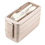Iteryn Bento Box Lunch Box, 3-In-1 Compartment