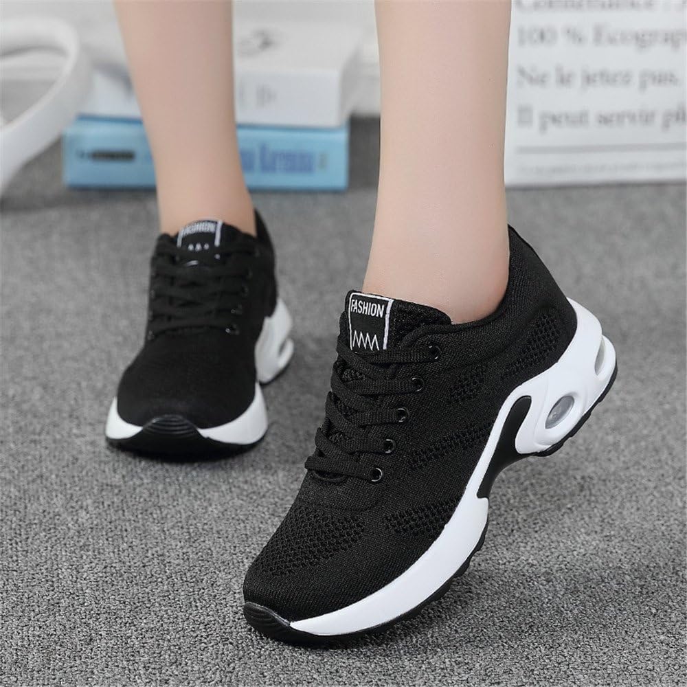  | Women's Sports Running Shoes Breathable Tennis Fashion Lightweight Walking Sneakers Air Gym Sneakers Black | Walking