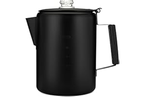 COLETTI Black Bozeman Percolator Coffee Pot — Camping Coffee Pot, Coffee Percolator – America’s Sleekest Percolator – Pure St