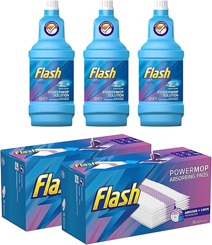 Cleaning Accessories Duurzame Mineralen Reinigingsoplossing Flash Power Mop Navulverpakking 1 25 L 3 Stuks 24 Pads Amazon Nl