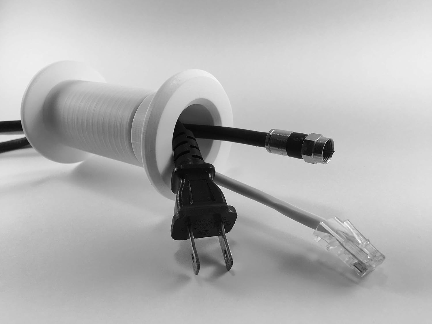 Cable Pass Through Wall Port 3 5/8" - 5 1/4" Wall Thickness (White)