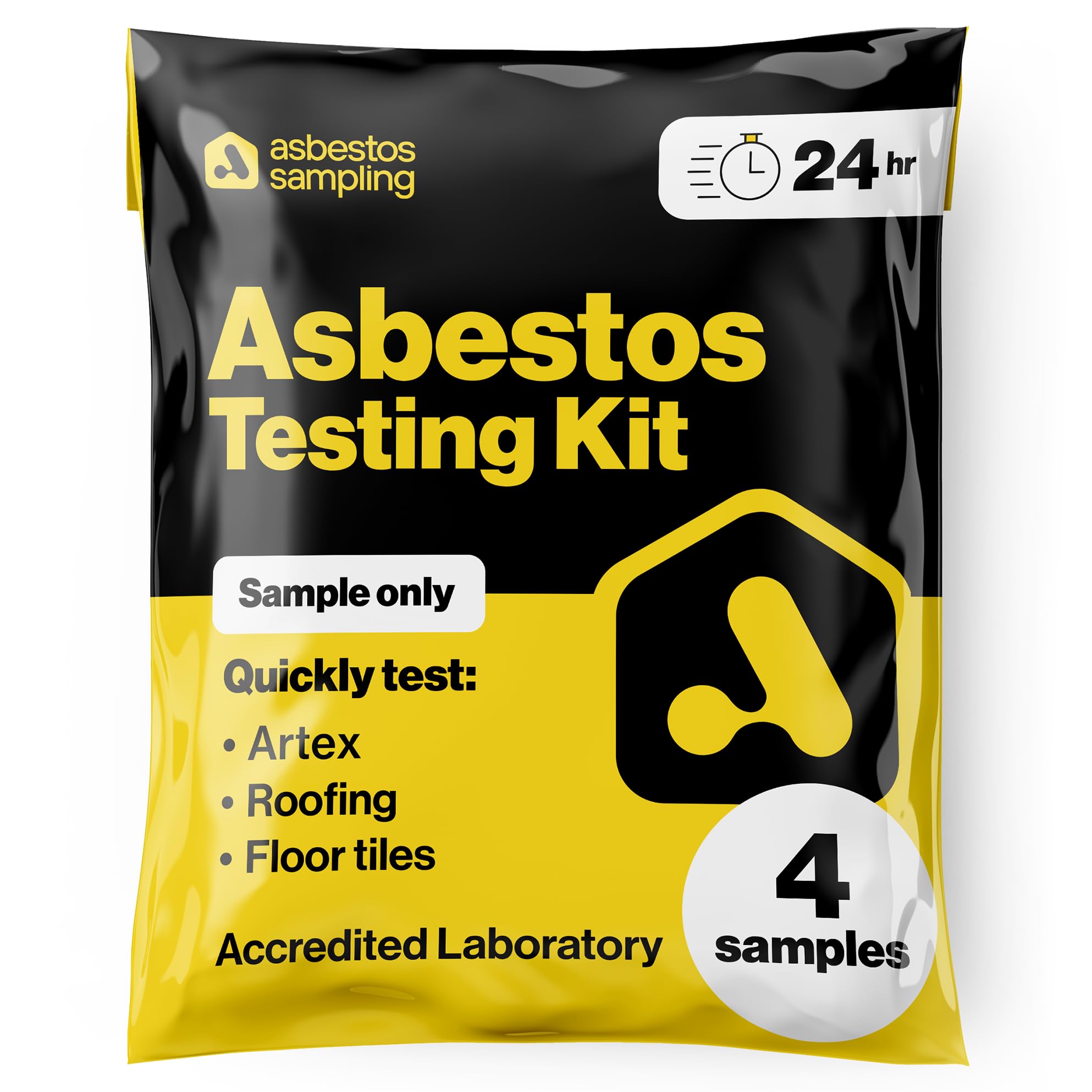 Asbestos Sample Only Kit (4 Samples) Includes 24Hr Lab Testing Fee, Instructions, Return Postage