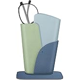 Fintie Eyeglasses Holder - Anti-scratch Premium Vegan Leather Glasses Stand Case for Desk or Nightstand, Ocean Blue