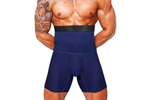 CONKEND Men Shapewear Compression Body High Waist Tummy Control Slimming Bodysuit Boxer Briefs Long Leg Underwear for Men