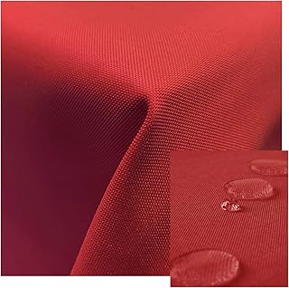 JEMIDI Gartentischdecke abwaschbar mit Fleckschutz Outdoor Tischdecke Pflegeleicht Außentischdecke Rot 160cm Rund