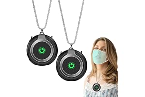 OVICISK Necklace Air Purifier, Personal Air Purifier 2 Pack, USB Rechargeable Travel Size Air Purifier, Portable Wearable Air Purifier for Home, Kids, Adults, Office, Smell-Black