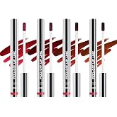 MLSMILE 4 PCS Peel Off Lip Liner Set, Lip Liner Stay | Matte Pink Lip Gloss Stain, Long Lasting Peel Off Lip Stain, Proof Lipstain Nude Non-Fading Lip Gloss Tint