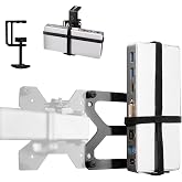 VIVO Universal Docking Station Mount for Workstation, Up to 10 in Wide | Black, Behind Monitor VESA Mounting, Under Desk Installation, Heavy Duty C-clamp, MOUNT-DS01