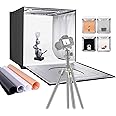 Neewer Photo Studio Light Box, 20” × 20” Shooting Light Tent with Adjustable Brightness, Foldable and Portable Tabletop Photo