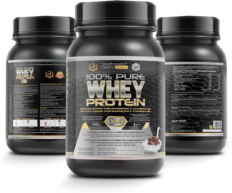 Whey Protein | Proteína Whey pura con Colágeno + Magnesio | Mejora tus entrenamientos | Protege y aumenta la masa muscular | 1000g de proteína (Chocolate)