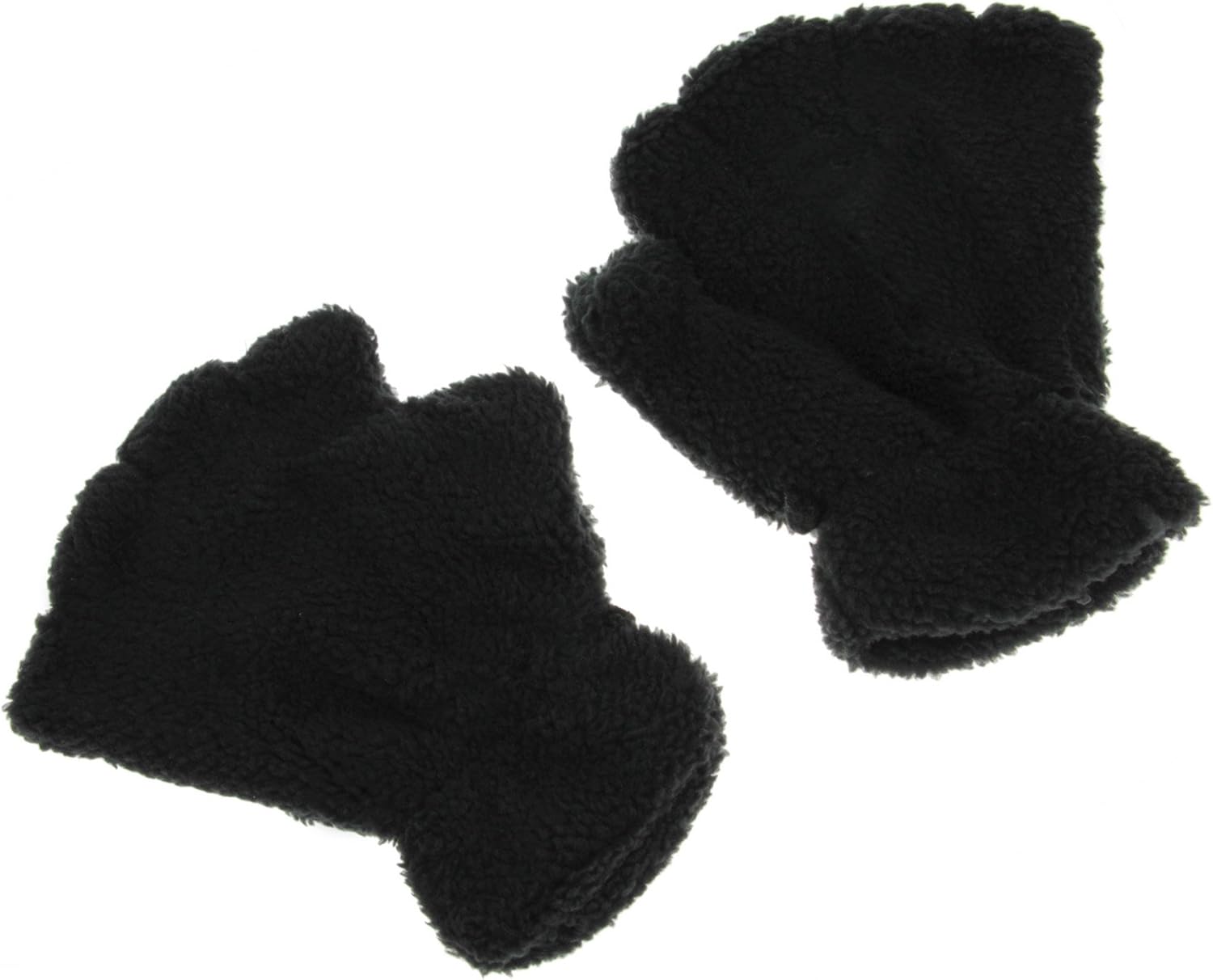 FakeFace Cute Cat Kitten Paw Fingerless Faux Fur Plush Gloves For Girls Women, Black, Small at  Women’s Clothing store