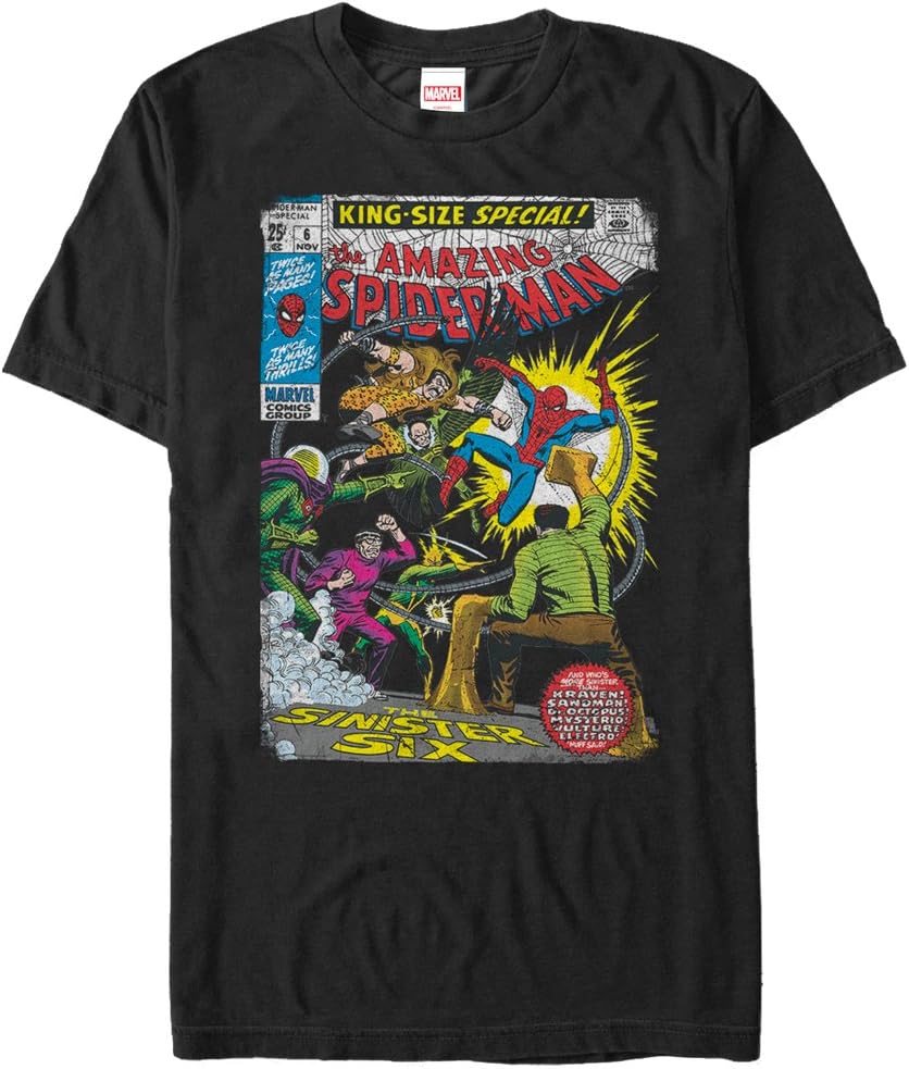 Marvel Men's Spider-Man Sinister Six Comic T-Shirt