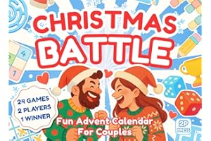 Christmas Battle - Fun Advent Calendar for Couples: 24 pen and paper games, puzzles and challenges for adults