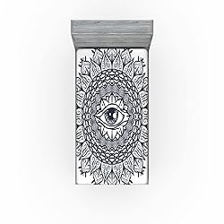 Ambesonne Occult Fitted Sheet, Vintage Symmetrical