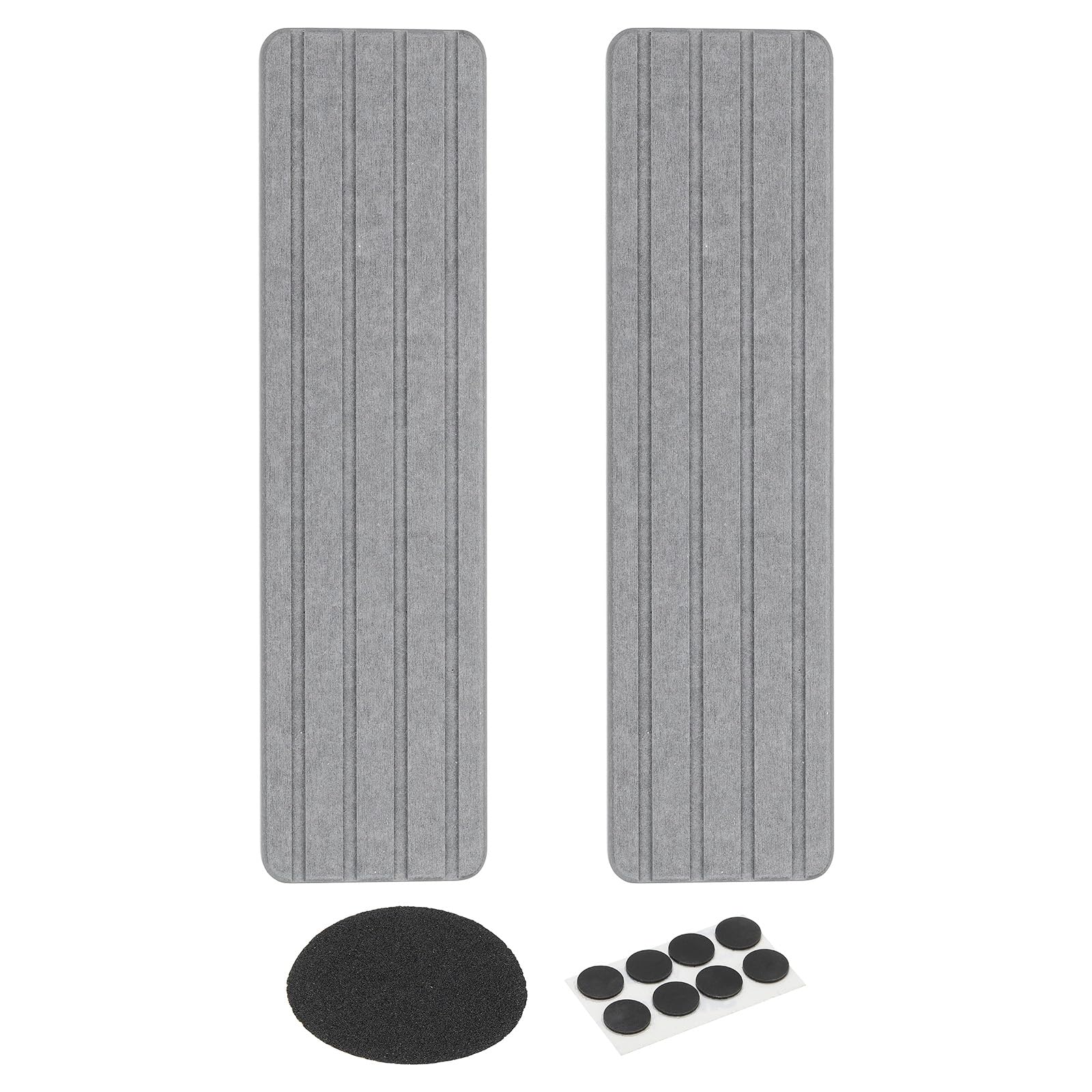 PATIKIL Square Water Absorbent Diatomite Coasters 11.8x3.1inch, 2 Pack Quick Dry Sink Organizer with Grooves for Plant Cosmetic Bottle Hand Soap Toiletries, Dark Gray