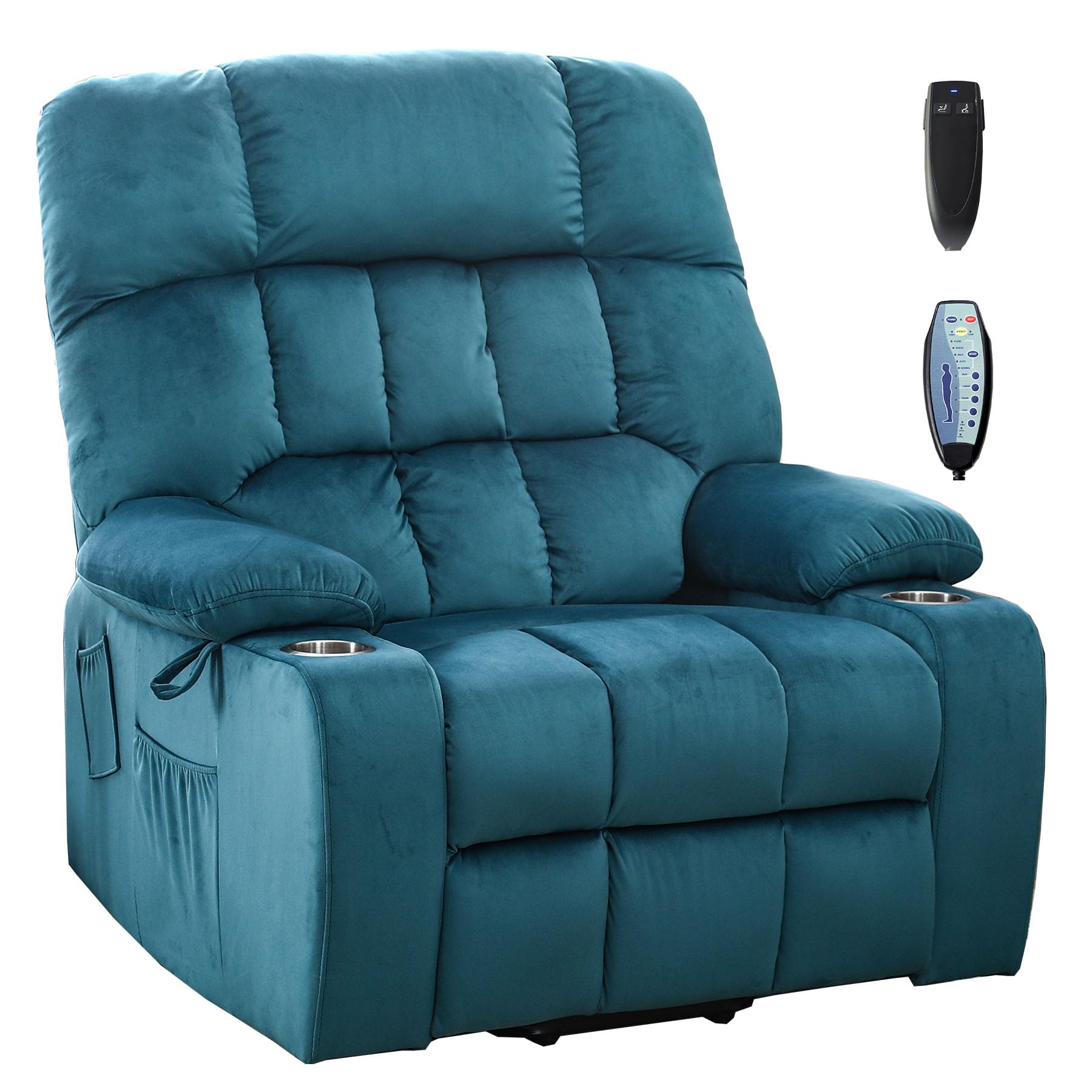 Photo 1 of ***MISSING BOX #1 ** ONLY CONATINS BOX 2 AND 3 ***RHHVVR Oversized Recliner Chairs for Big and Tall 400 LBS, 25.5" Extra Wide Electric Lift Chair with Massage and Heat, Large Power Recliners for Living Room, Home Theater, Wall Hunger, Dark Green