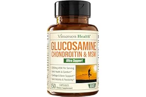 VIMERSON HEALTH Glucosamine Chondroitin MSM Supplement – 3-in-1 Joint Supplements for Men and Women w/Glucosamine Sulfate 1500mg, Chondroitin Sulfate 1200mg & MSM 2000mg for Joint Health – FSA Eligible 150 Caps