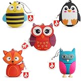 leizhan 16GB USB 2.0 Flash Drive Cute Animal Fox Bee Owl Penguin Memory Stick