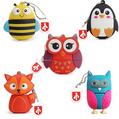 leizhan 16GB USB 2.0 Flash Drive Cute Animal Fox Bee Owl Penguin Memory Stick