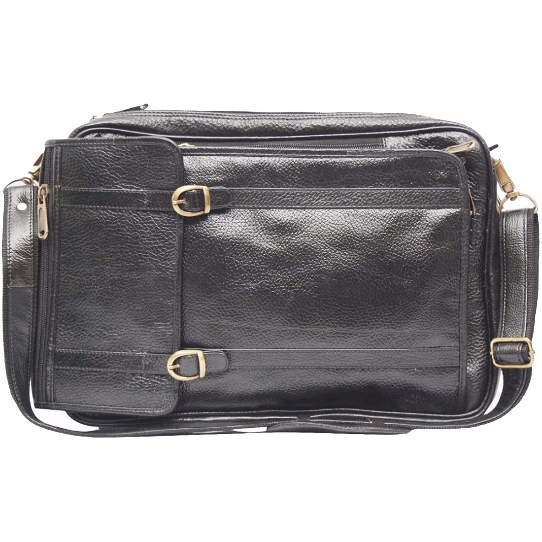 GENUINE LEATHER Men's Multi Use Shoulder Office Bags (Black) Amazon