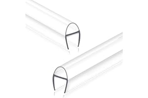 EAISMON Frameless Shower Door Seal for 3/8" Thick Glass, 2 Pack x 78" U Glass Shower Door Side Seal Strip Bottom Seal Door Sweep, Ultra-Clear Polycarbonate, Stop Shower Leaks Create a Water Barrier