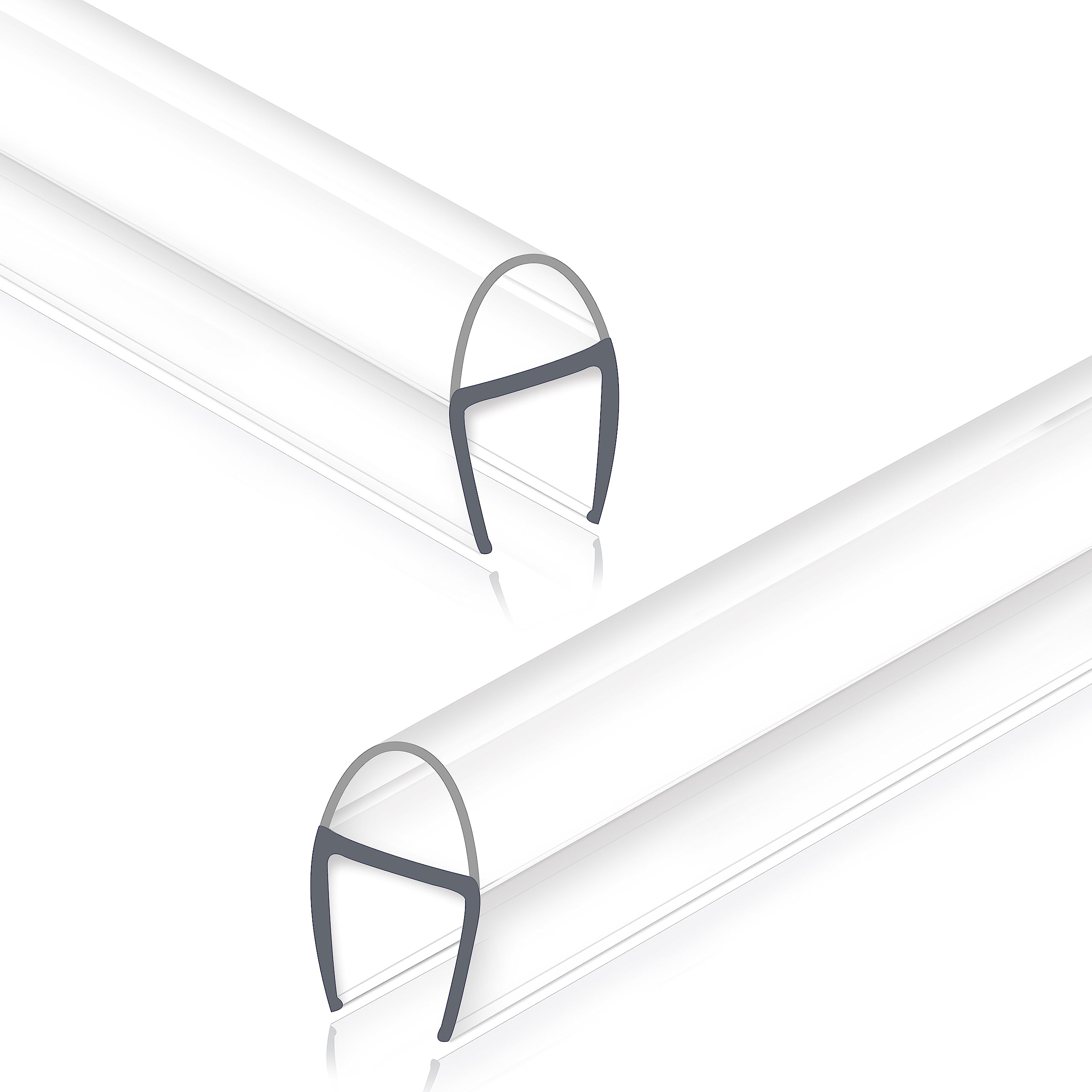 Photo 1 of EAISMON Frameless Shower Door Seal for 3/8" Thick Glass, 2 Pack x 78" U Glass Shower Door Side Seal Strip Bottom Seal Door Sweep, Ultra-Clear Polycarbonate, Stop Shower Leaks Create a Water Barrier