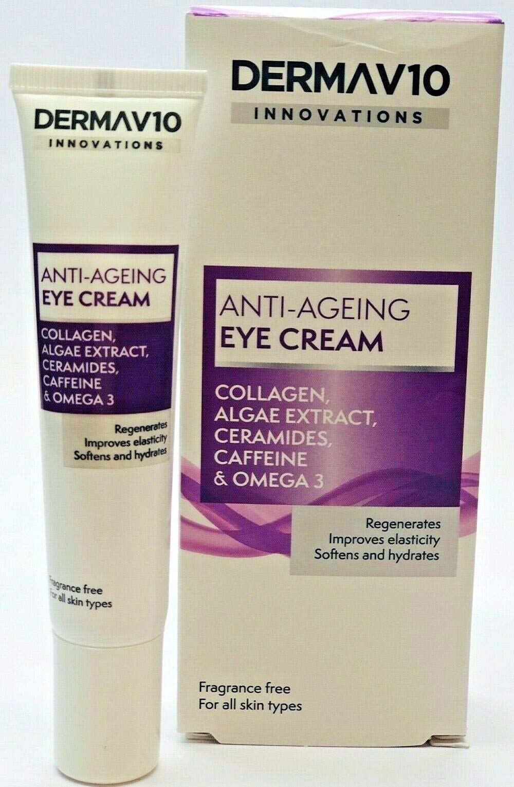 Derma V10 Innovations Anti Ageing Eye Cream, 15 ml