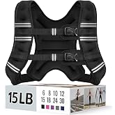 Zeerun Weighted Vest, 6/8/10/12/15/18/20/24/30LB for Men Women | Reflective Stripe Adjustable Buckle, Comfortable Durable Ruc