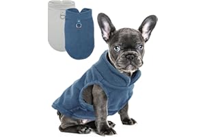 GENERIC 2 Pack Dog Sweater with Leash Ring Winter Warm Pet Sweater Thick Clothes Coat Fleece Dog Sweaters for Small Dogs Girl Boy for Chihuahua, French Bulldog, Dachshund,Large(12-18lbs)