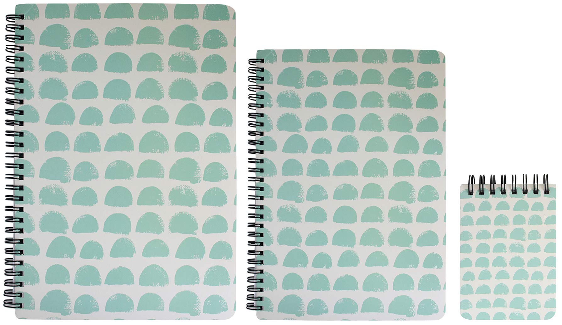 Emartbuy Printed Hard Cover Spiral Exercise Book Diary Notebook Notepad Writing Journal Ruled B5, A5, A7 Size 80 Sheets (160 Pages) - Blue/White, Set of 3