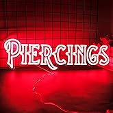 Vinray Large Piercings Neon Sign,Specially Designed for Tattoo Studio Signs, Super Bright Led Decorative Signs for Beauty Shop.Large Szie24*8inches.12V Power Supply