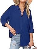 Zeagoo Cotton Linen Blouses for Women Long Sleeve