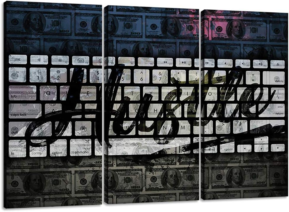 3 Panels Inspirational Canvas Wall Art Motivational Wall Decor Ability Attitude Canvas Posters Prints Entrepreneur Quote for Office Bedroom Home Decoration Wooden Framed Ready to Hang - 24”Hx36”W