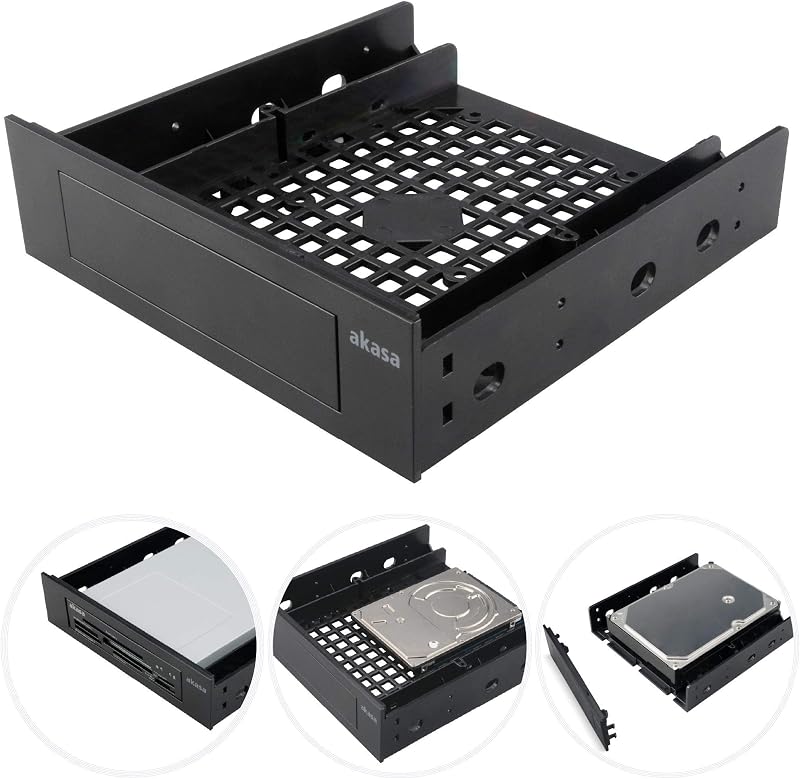 Akasa 5.25 to 3.5 Bay Adapter 2.5/3.5 Inch HDD SSD Mounting Bracket AK-HDA-05
