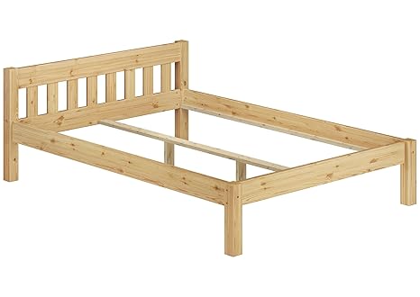 Erst-Holz Massivholzbett Kiefer Doppelbett Natur 140x200 Futonbett Bettgestell ohne Rollrost 60.38-14 oR