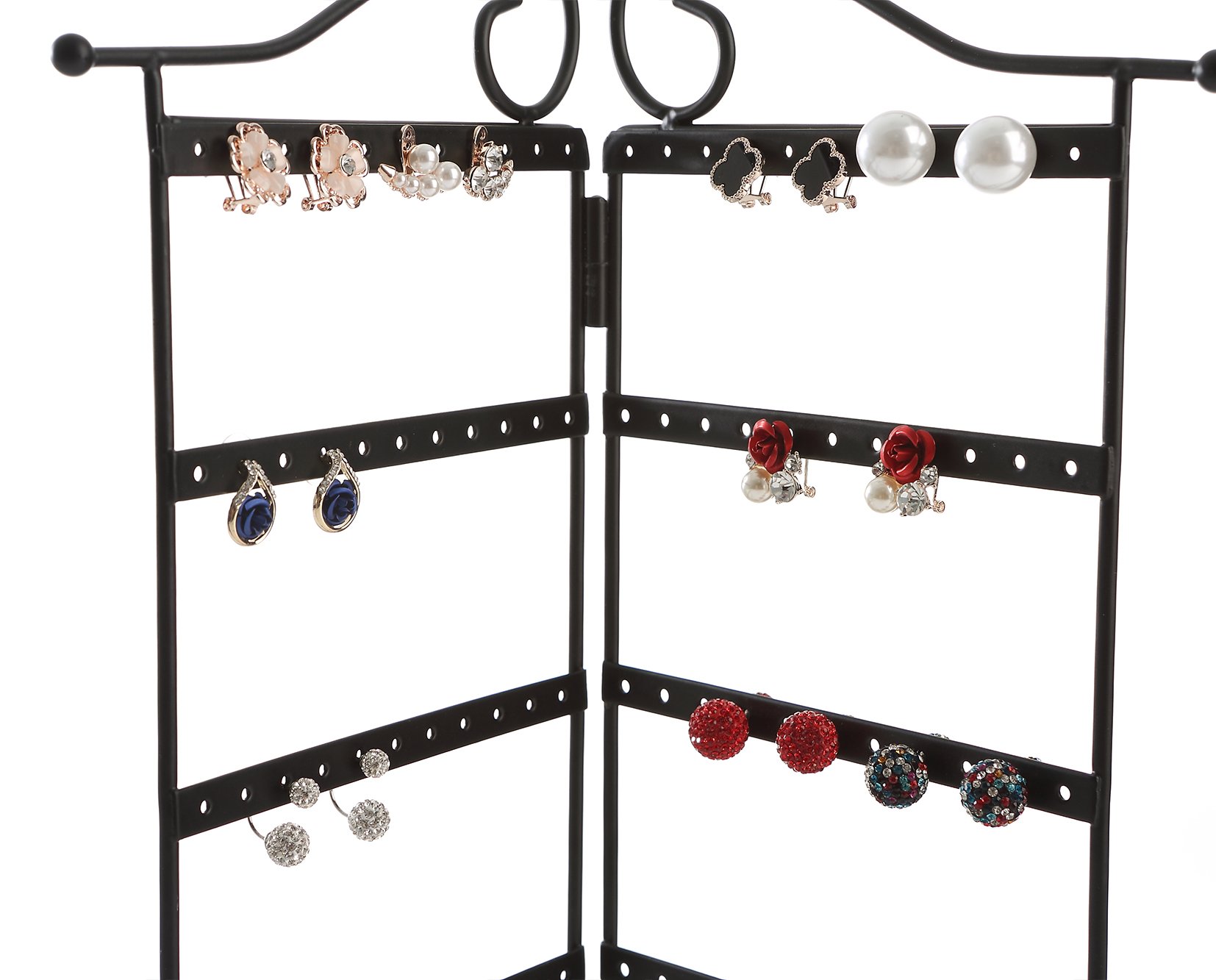 Giftway 3-Panel Organizer for Hanging Earrings, Bracelets and Necklaces, Black