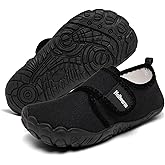 Heiiwarm Kids Slippers Boys Girls Comfortable Warm Wide Toe Shoes Lightweight Non-slip Indoor Fleece Slippers（Little Kid/Big Kid）