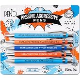 Passive Aggressive Pens, Funny Office Gag Gift for Coworkers &amp; Friends | Set of ballpoint pens with funny sayings, ideal as a playful office gag gift for coworkers, friends and desk use.
