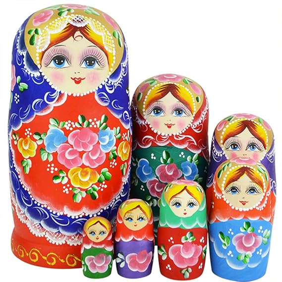 YAKELUS professionelle Matrjoschka-Marke 7 Stücken Matroschka