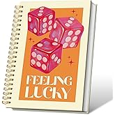VONTP Trendy Preppy Notebook,Feeling Lucky Dice Spiral Notebook Hardcover,Coquette Journal Notebook,College Ruled Notebook Journal for Writing,Preppy Gift for Women Teen Girls,5.5x8.3