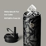Bottle Bottle 32 oz Insulated Water Bottle with Straw Lid Black Camouflage view 5