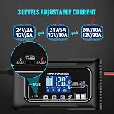 HTRC 20A Car Battery Charger 12V/24V LCD Desulfator Maintainer LiFePO4 Lead-Acid view 3