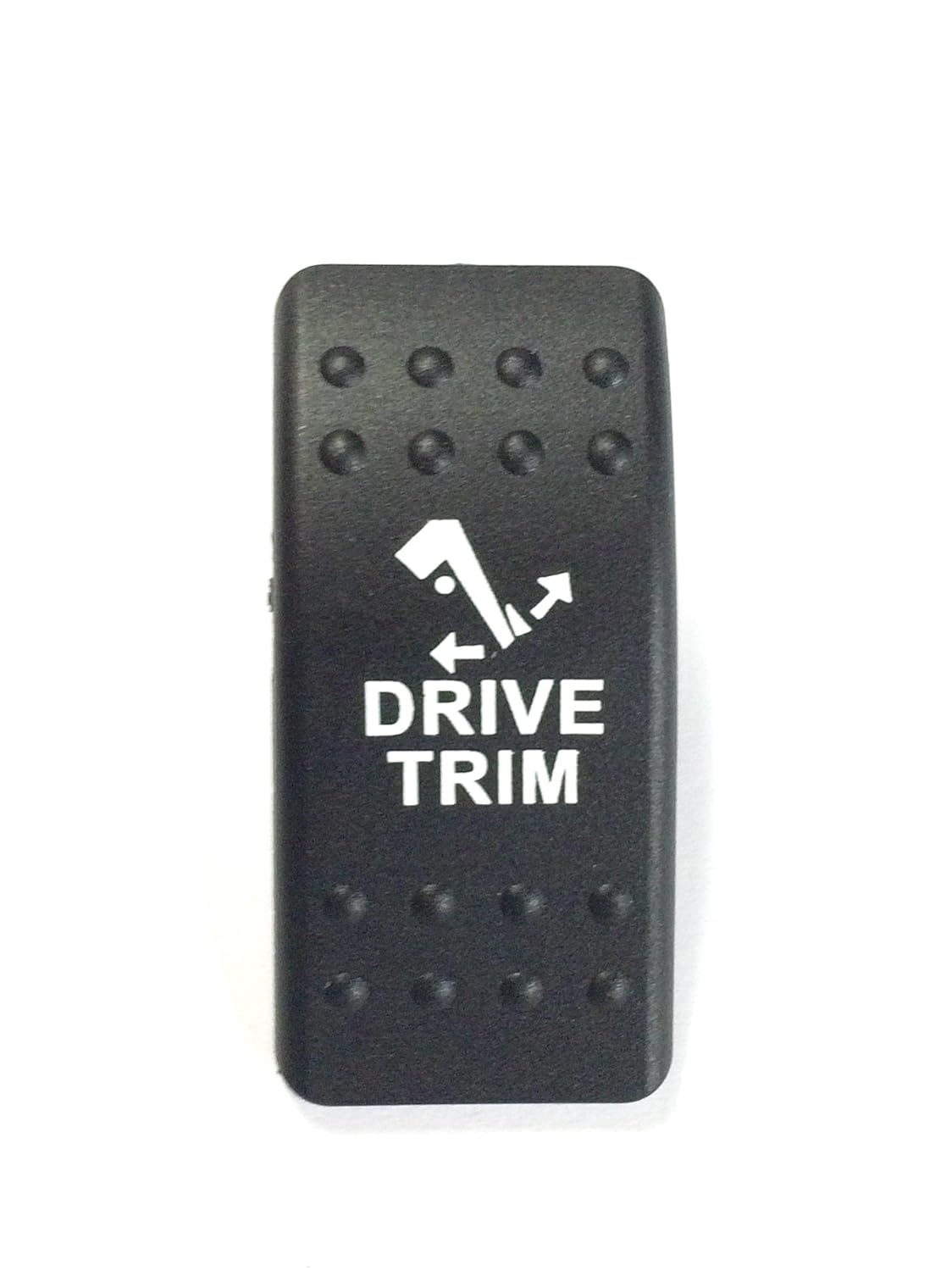Euro Rocker Switch Cover with Text, Black with Blue Lens. Contura II, Fits Carling, Cole Hersee, Blue seas
