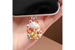 Lucky Fortune Cat Dust Plug Acrylic Charms for electronic products,Type-C Charging Port Dust Plugs Pendant Compatible with E-