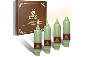 Gedengni Dripless Candlesticks Short Taper Candle,5inch Small Candle Sticks Light Green Tapered Candles Wax Cute Stick Candles for Home Décor Weddings Holiday Women Gifts (7D4PC-Linght Green)