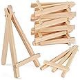 PLAZOTTA 24 Pack 6" Small Art Easel Stand, Tabletop Wooden Display Stand, Mini Photo Holder, Display Stand for Artist, Studen